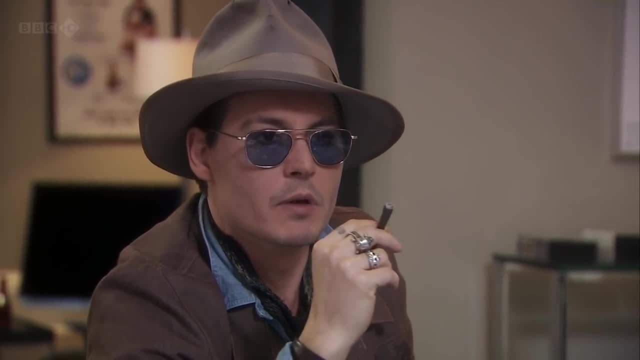 Johnny Depp and Ricky Gervais try not to laugh challenge