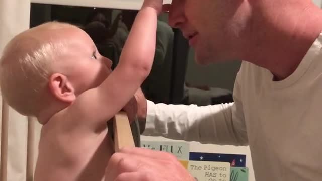 Baby's Jaw Hits the Floor After Dad Shaves Off Beard