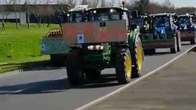 French Farmers Commence 'Operation Snail' on the Streets of Laval Against Soaring Fuel Prices