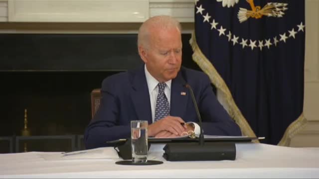 Biden voters after he gives hurricane preparedness advice.