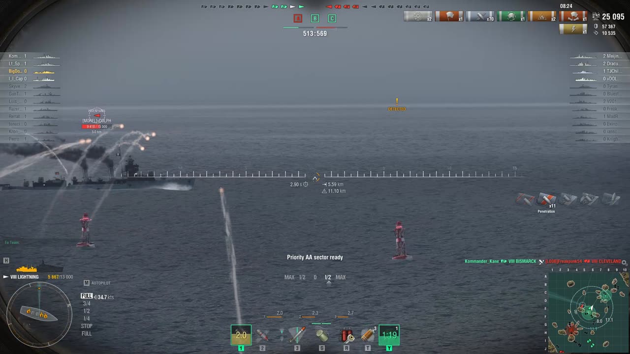 Lightning — British Tier VIII destroyer.