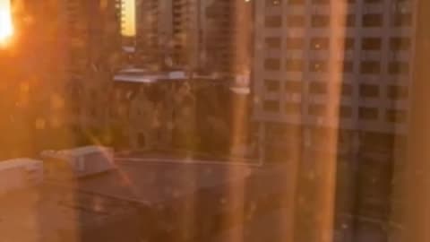 #shorts Watching the sunset over the horizon in a #Calgary downtown hotel, #Alberta #canada #view