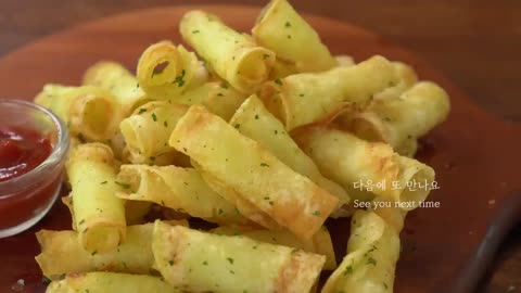 3 Ingredients Double Crispy | Fried Potatoes | Potato Roll Chips | Potato Snacks