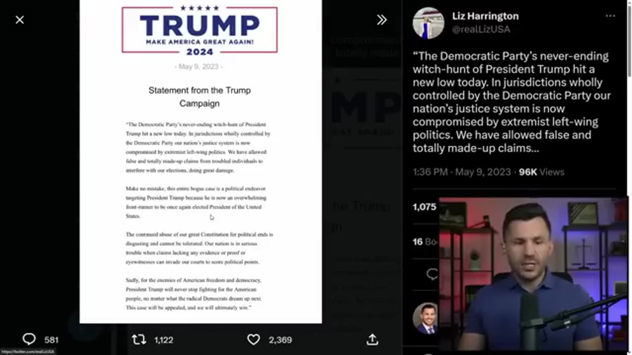 Trump Promises to APPEAL Sham E. Jean Carroll Verdict.