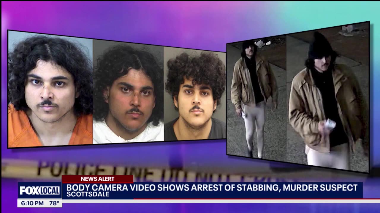 Video depicts the arrest of a Scottsdale murder and stabbing suspect.