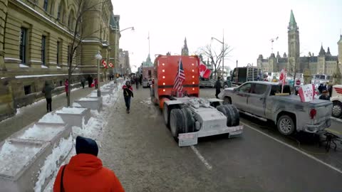 Freedom Trucker Convoy Protest in Downtown Ottawa