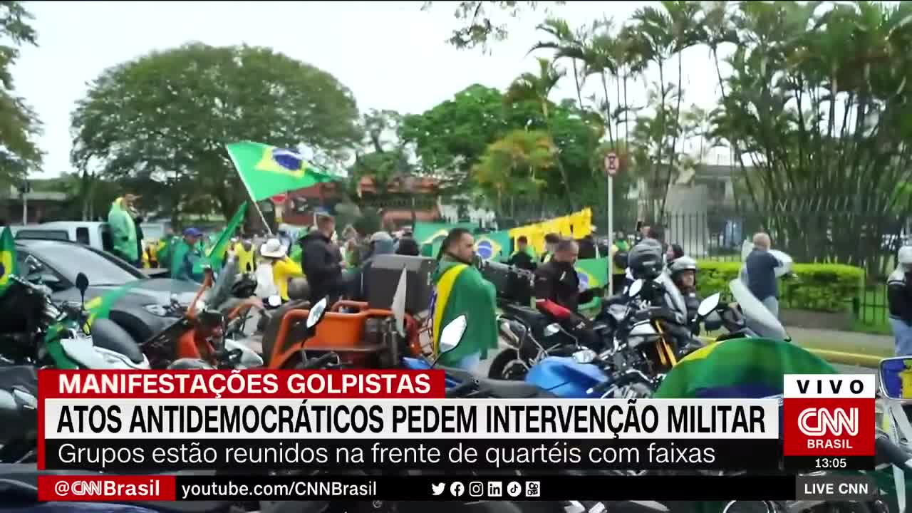 Manifestação golpista: Atos antidemocráticos pedem intervenção militar | LIVE CNN