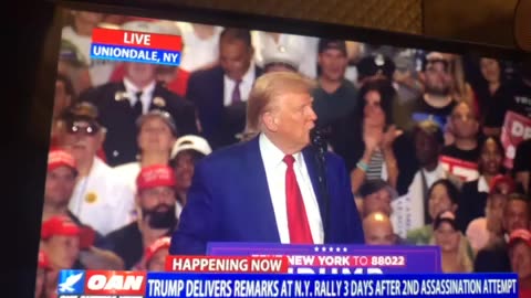 OAN trump delivers remarks NY rally 3 days after 2nd assasination attempt Wednesday 07:57 pm