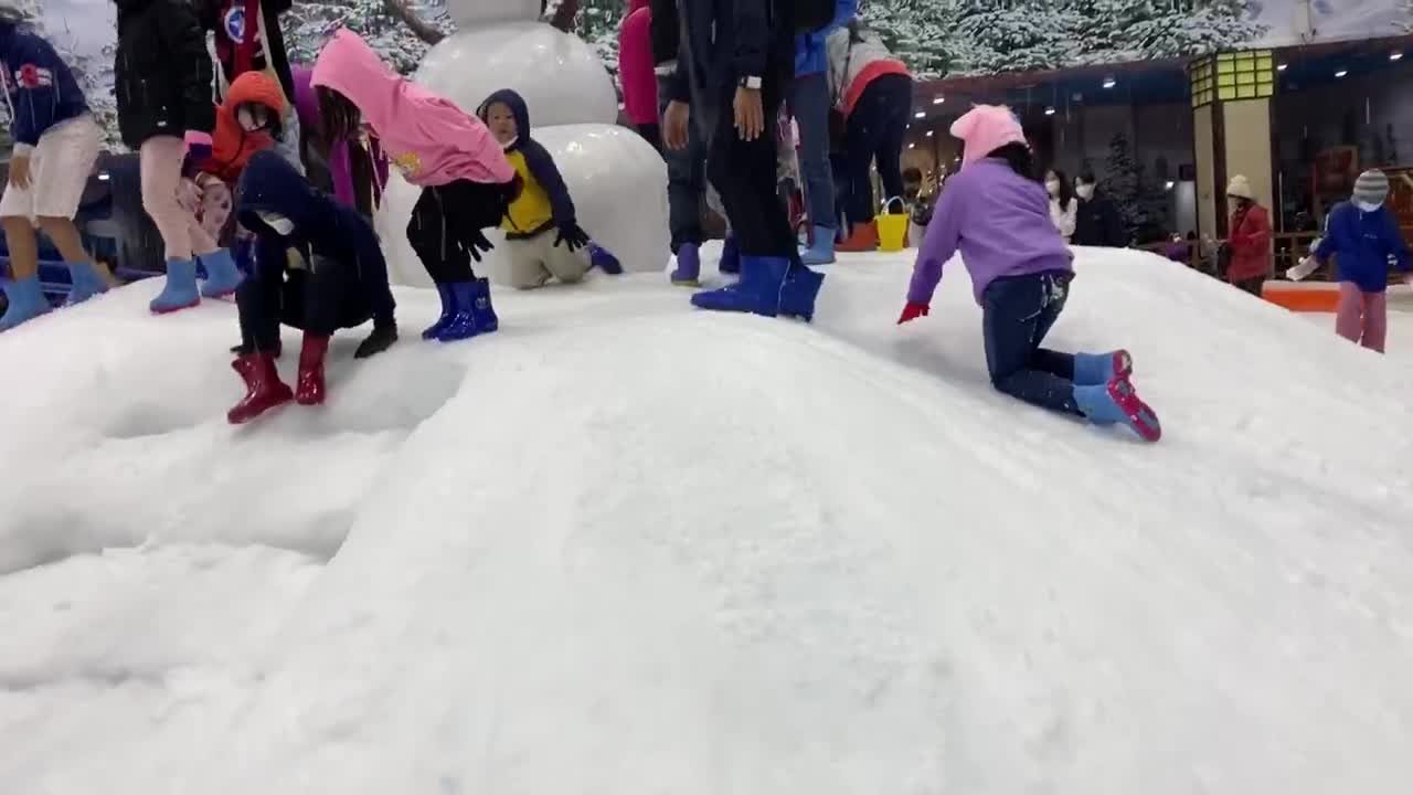 transmart snow park..Playing with snow