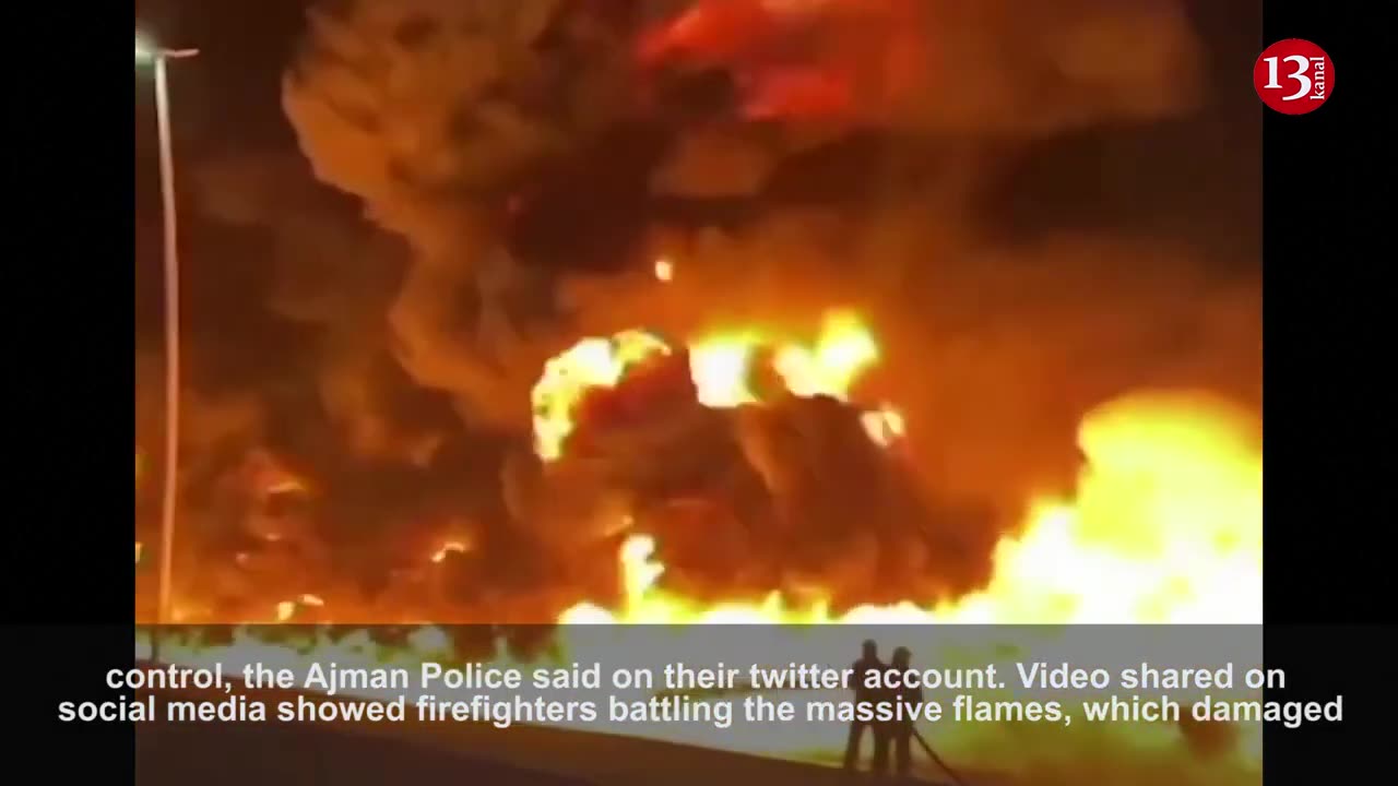 Firefighters battle massive factory fire in UAE's Ajman