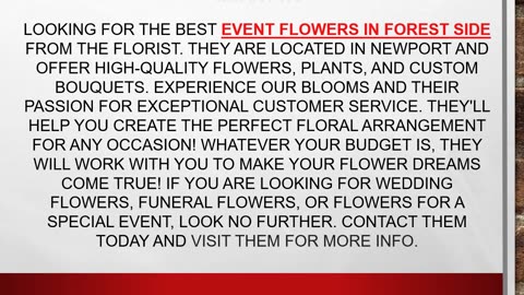 Best Event Flowers in Forest Side