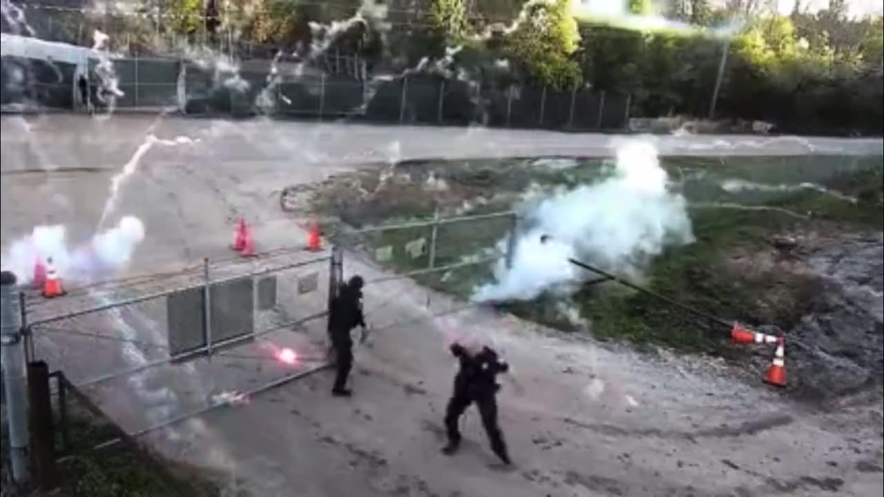 Nazi Antifa terrorists at Police training facility Atlanta.