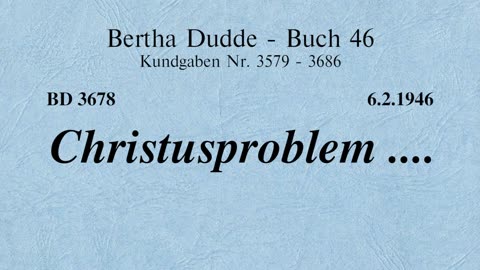 BD 3678 - CHRISTUSPROBLEM ....