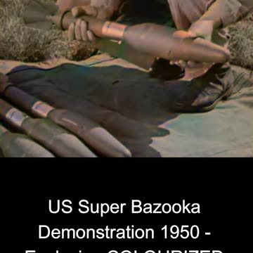 US Super Bazooka Demonstration 1950 - Explosive COLOURIZED Footage 🇺🇸🚀💥🎥
