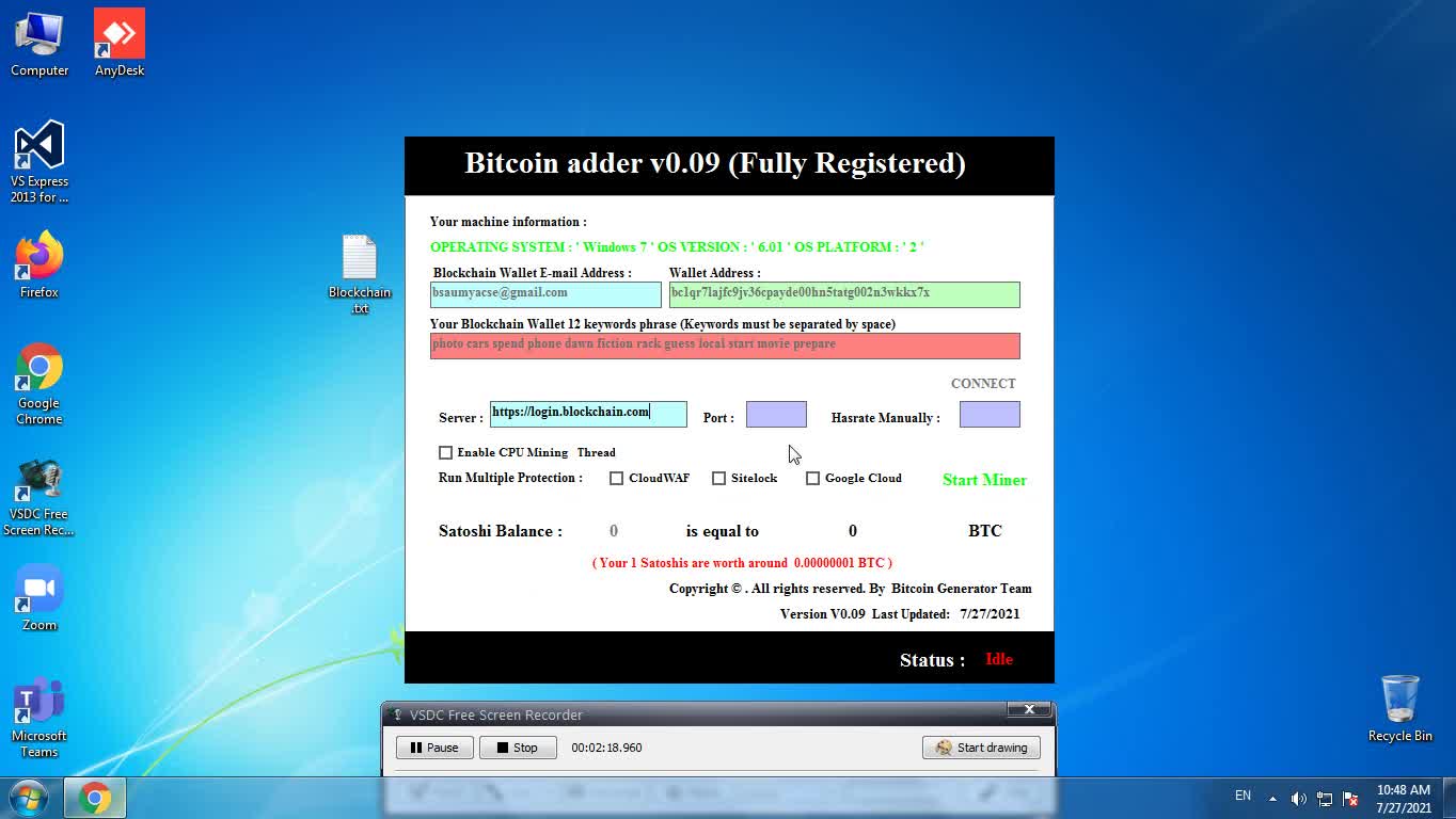 BITCOIN ADDER (ONLINE EARN MONEY)