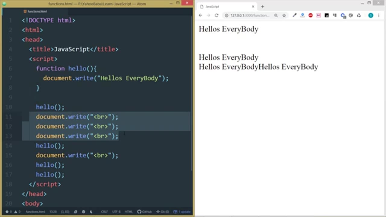 Functions in Javascript