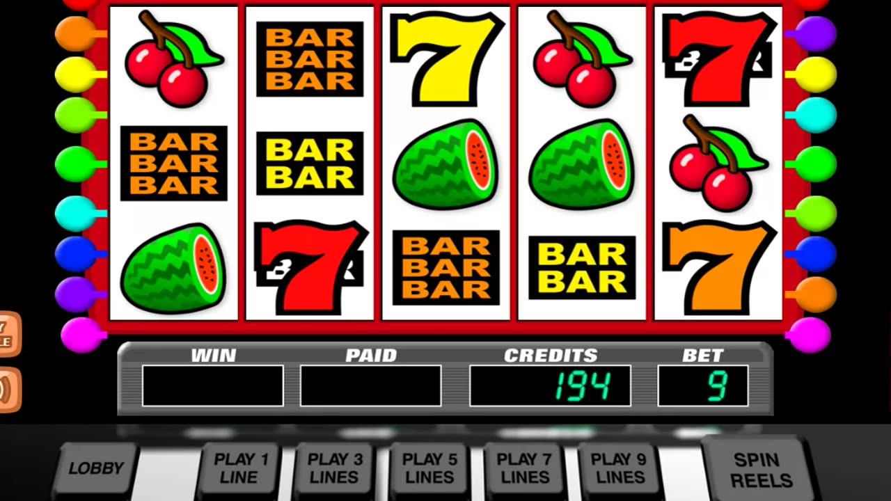 Oldschool retro casino slots win fruits and sevens