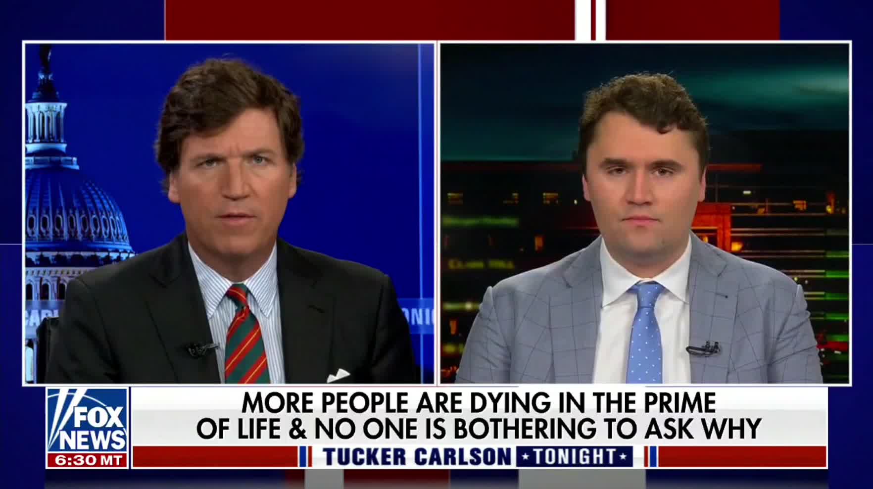 Charlie Kirk comments on the 40% increase in deaths among people ages 18-64