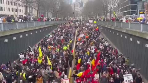 2022, Brussels Belgium Massive Protest Against Tyranny