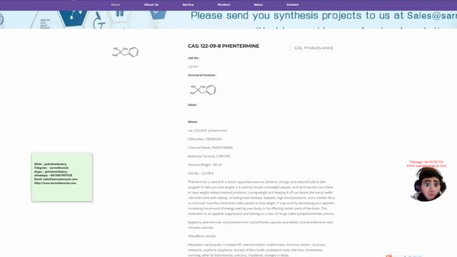 cas: 122-09-8 phentermine