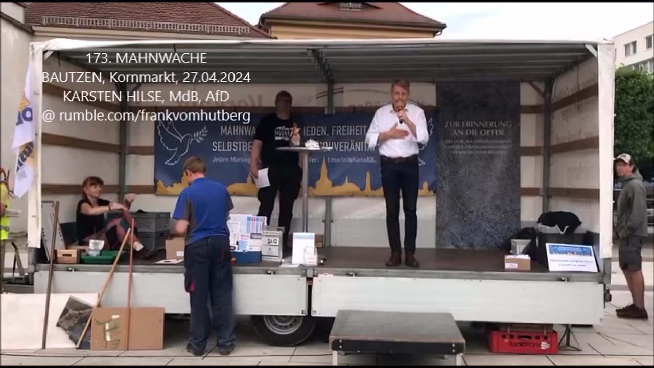 KARSTEN HILSE, MdB, AfD - BAUTZEN, Kornmarkt, 27 05 2024, 173. MAHNWACHE 🕊 - Bürgermikrofon