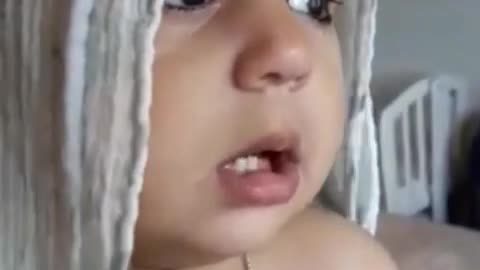 a child getting cold after the shower