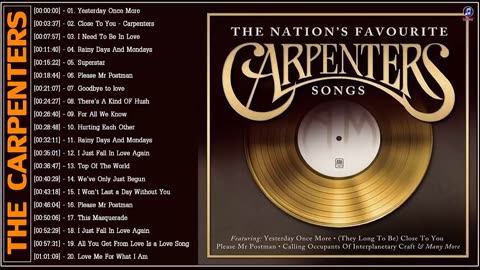 Carpenters Greatest Hits Album - Best Songs Of The Carpenters Playlist