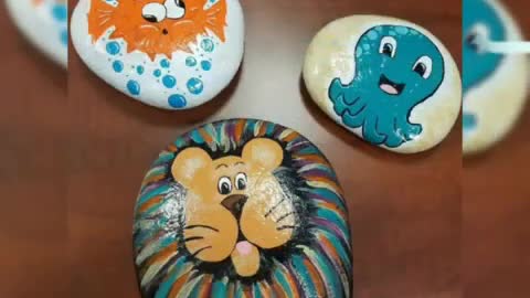 new scenery stone painting ideasunique pebble craft