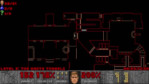 Doom II (1994) - Hell on Earth - The Waste Tunnels (level 5)