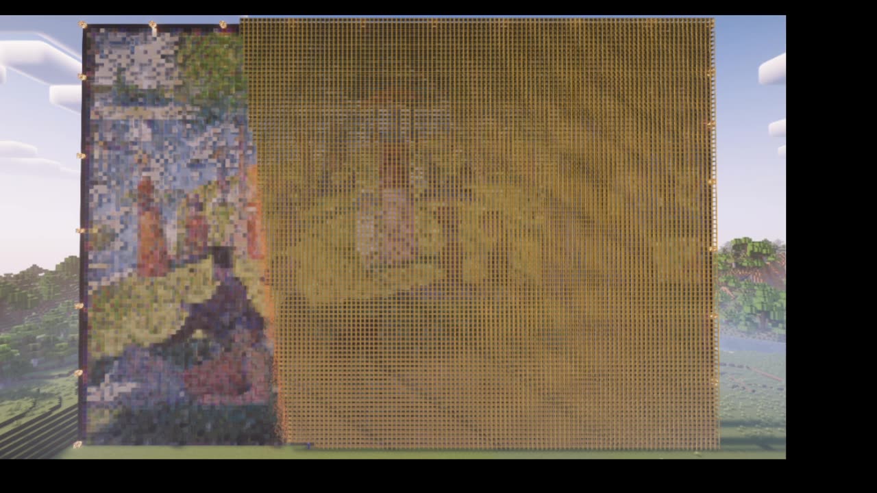 Masterpieces in voxel art | A Sunday on La Grande Jatte by Georges Seurat between 1884 and 1886 - unveiling only