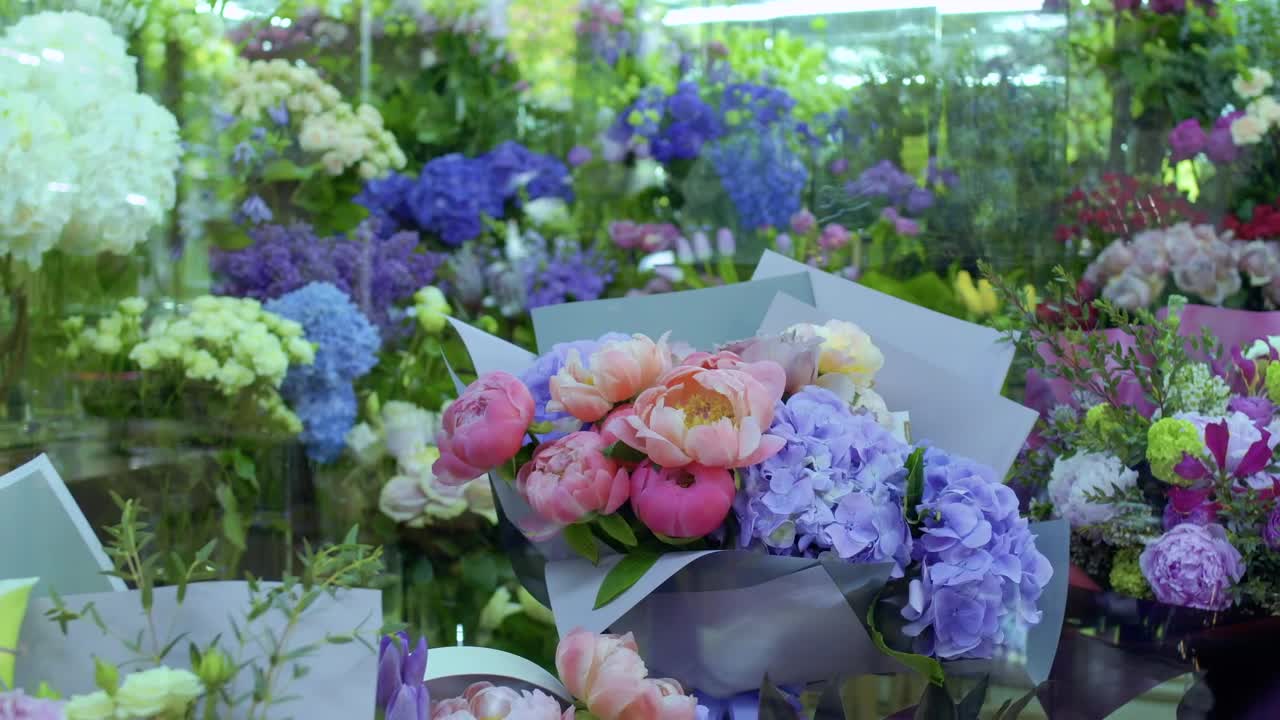 View to the sideboard of a flower shop