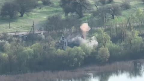 Shelling Russian Positions in the Treeline