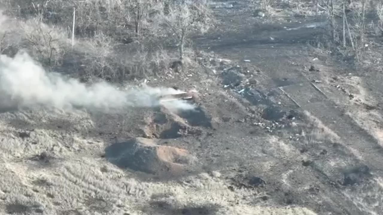 Ukrainian Artillery Shell Lands in the Middle of Russian Dugout
