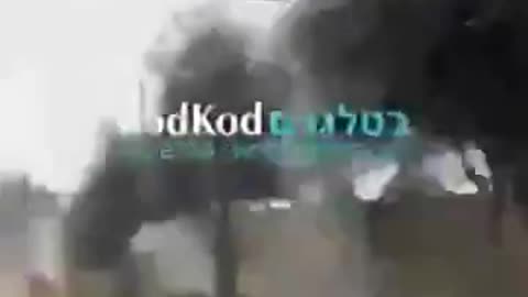 ISRAELI SOLDIERS RUN TO TAKE COVER AS HEZBOLLAH STRIKES THEIR BASE IN THE GOLAN