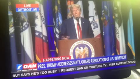 President trump addresses national guard association in Detroit Michigan