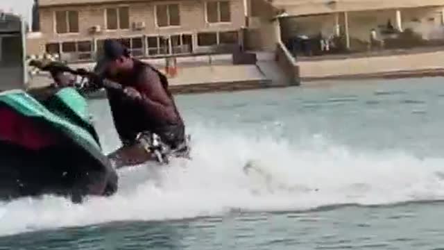 The jet ski was damaged by this guy