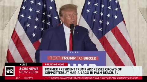 Former president Trump addresses supporters hours after arraignment