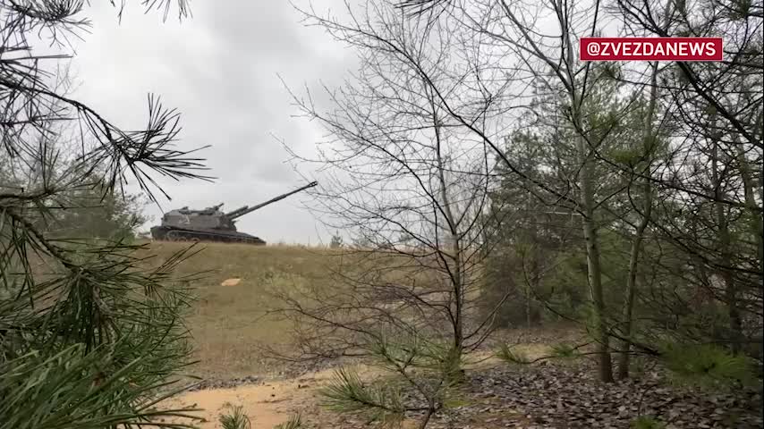 «Мста-С М2» наносит удар по ВСУ.