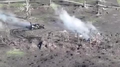 Russian Tank Takes Direct Hit