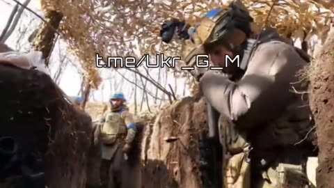 Ukrainian Soldiers In The Trenches Hiding From Drones