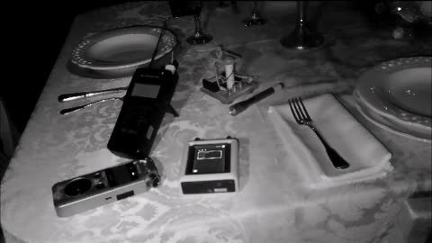 Oliver House flashlight and Melmeter session in dining room