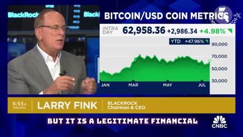 BlackRock CEO Larry Fink: I believe bitcoin is a legit financial instrument.