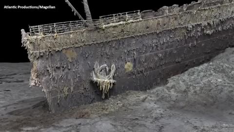 Rare video of Titanic debris