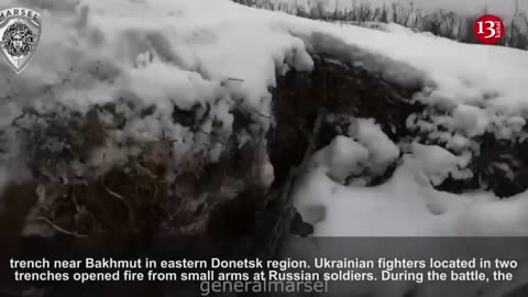 Fight with Russians with small arms in snowy trench at 50 meters of distance