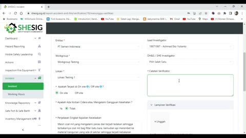 Melakukan Verifikasi Laporan Insiden
