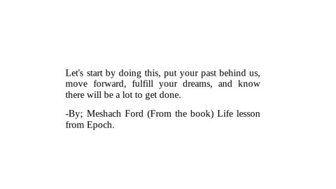 "Life Lesson from Epoch" -Checkout Description