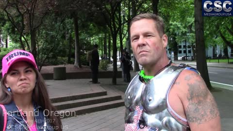 Interview With Based Spartan At Portland Pro Trump #FreeSpeechPDX Rally