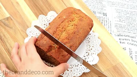 1 MINUTE RECIPE_ How to MAKE a BANANA LOAF - British Cuisine - EASY WAY