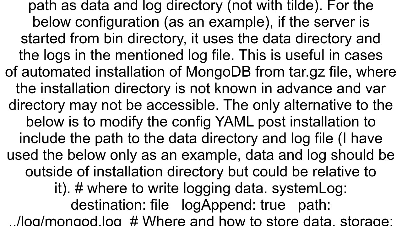 How do I specify a relative db path for storing mongodb39s data