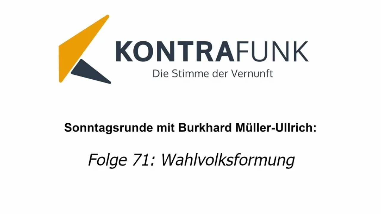 Die Sonntagsrunde mit Burkhard Müller-Ullrich - Folge 71: Wahlvolksformung